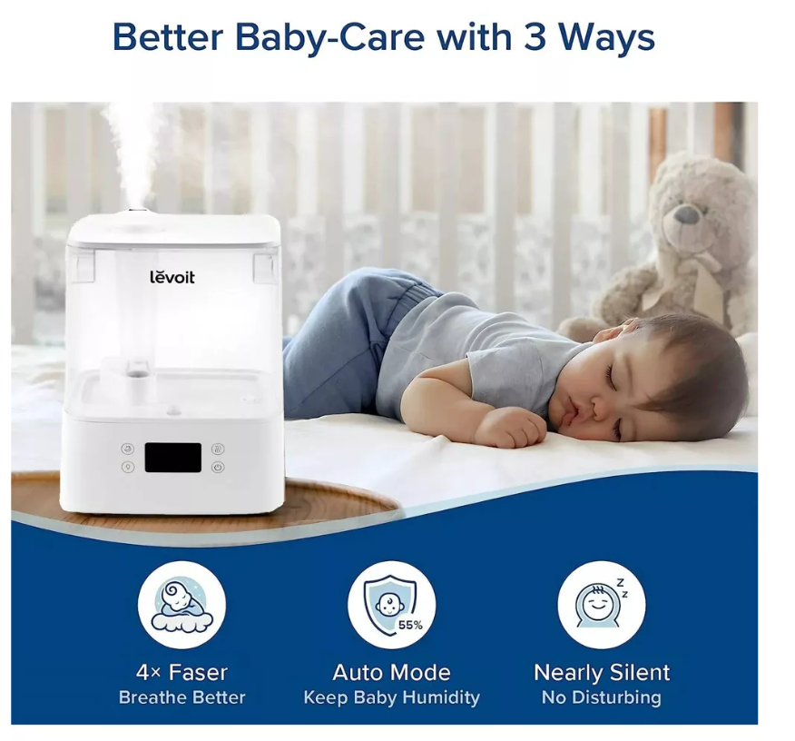 Levoit Classic 300S Ultrasonic Smart Humidifier White: Cool Mist, No Filter, 300-500 sq. ft.
