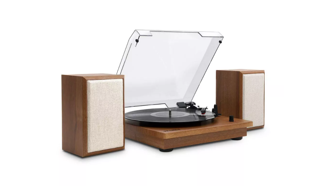 Victrola The Kingfield Bluetooth Record Player Shelf System with Bookshelf