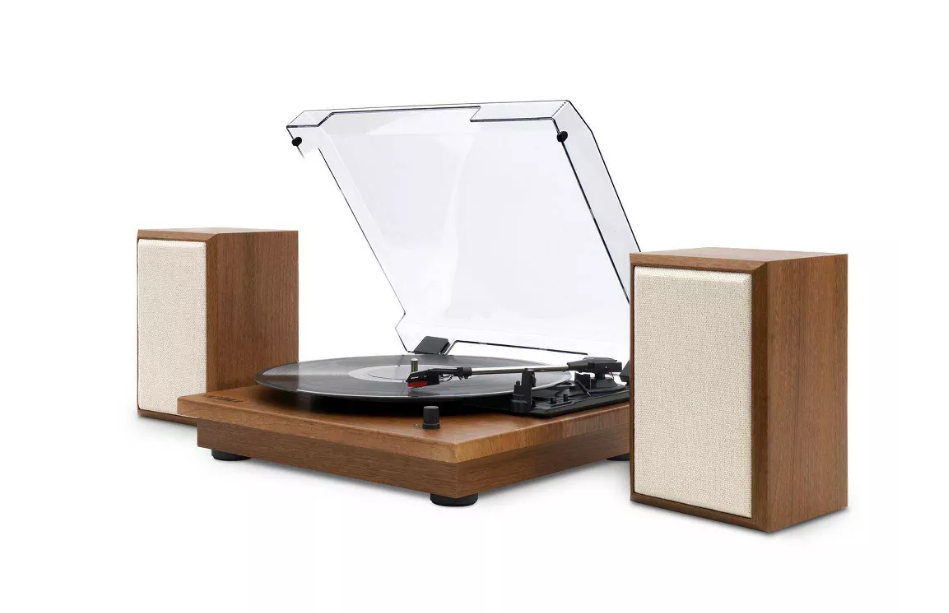 Victrola The Kingfield Bluetooth Record Player Shelf System with Bookshelf