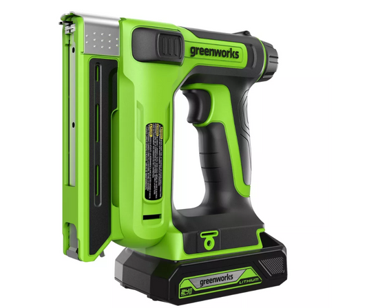 Greenworks POWERALL 24V Cordless 3/8in Crown T50 Stapler with 2Ah Battery and Charger