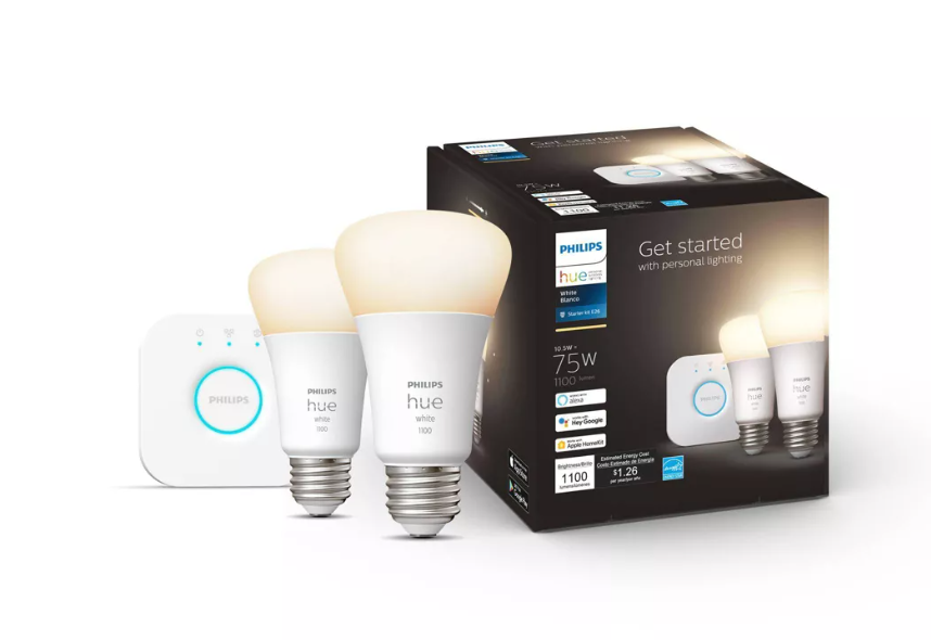 Philips Hue 2pk A19 LED Starter Kit with Bridge White