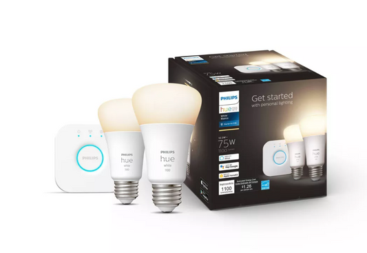 Philips Hue 2pk A19 LED Starter Kit with Bridge White