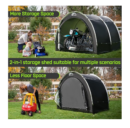 Happy Travel Portable Outdoor Bike Storage Shed Tent - Waterproof 2-8 Bicycle Co