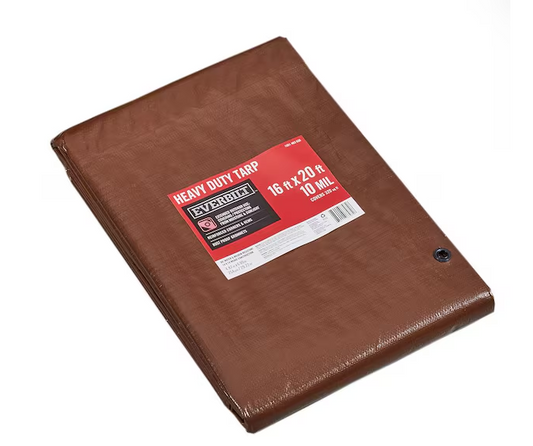 16 ft. x 20 ft. Brown and Silver Heavy Duty Tarp