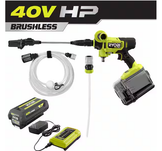 40V HP Brushless EZClean 600 PSI 0.7 GPM Cordless Battery Cold Water Power Cleaner with 2.0 Ah Battery and Charger