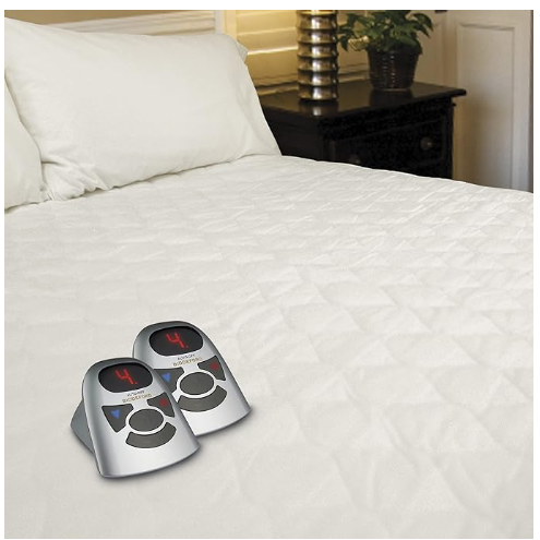 Biddeford Blankets 6 Ounce Quilted Electric Heated Mattress Pad with Digital Controller, King, White