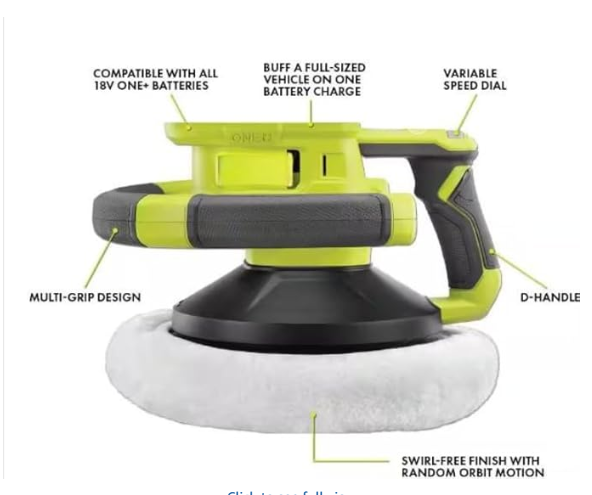 PCL465B Fits For RYOBI 18V Cordless 10 in. Variable Speed Random Orbit Buffer (Tool Only)