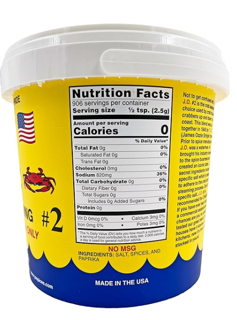 5 Pounds of #2 J.O. Crab Seasoning (6 pack - 30 pounds)