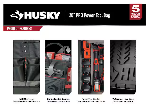 Heavy-Duty 20 in. PRO Power Tool Bag