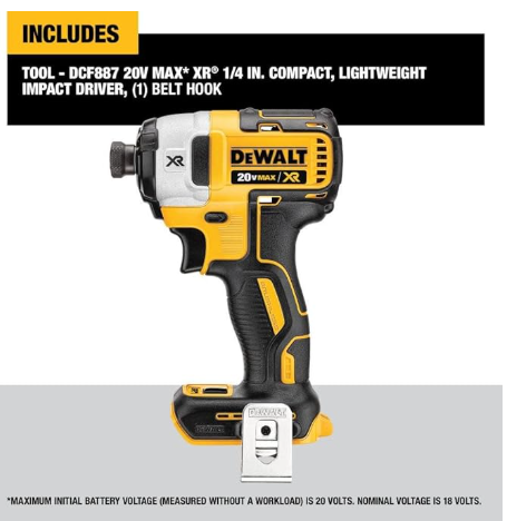 DEWALT 20V MAX XR Impact Driver, Brushless, 3-Speed, 1/4-Inch, Tool Only