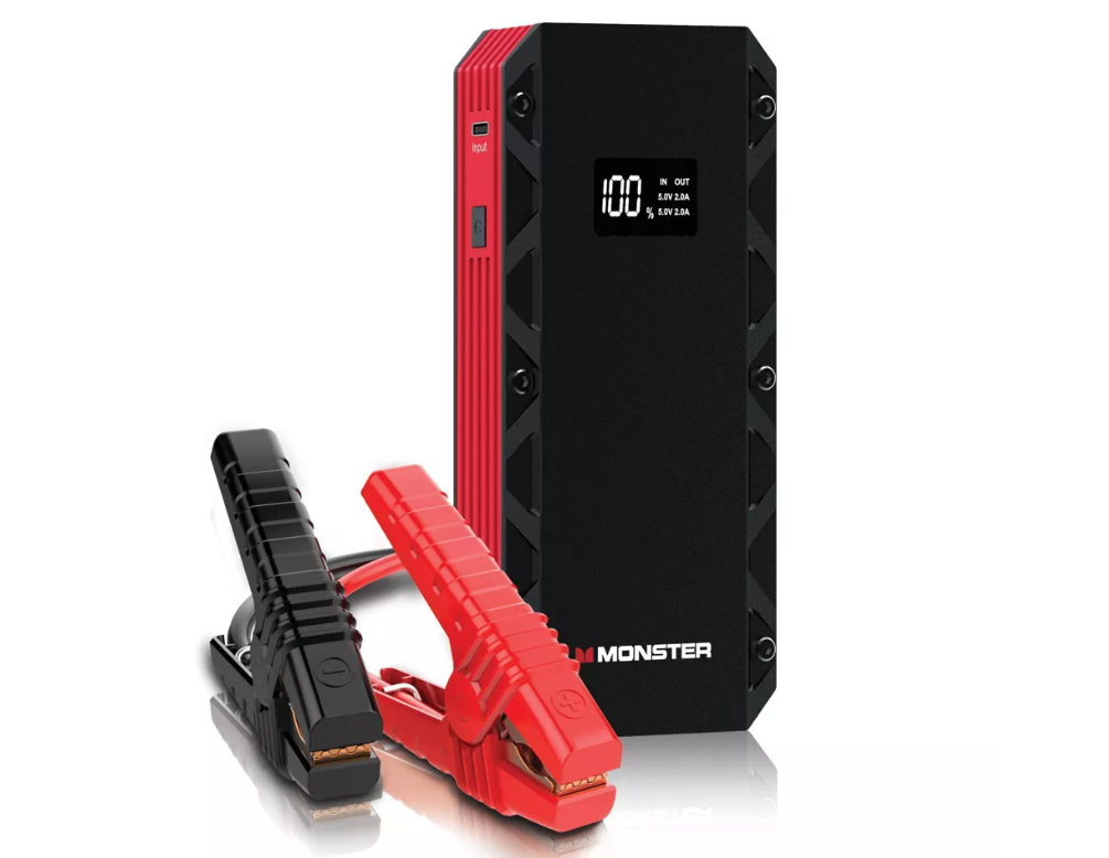 Monster 8000MAH Portable Jump Starter Power Bank and Flashlight