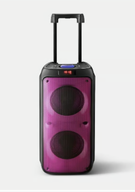 Heyday Large Bluetooth Party Speaker with Handle and Rolling Wheels.