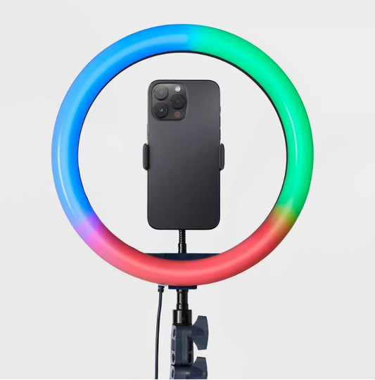 12" RGB Ring Light with Tripod - heyday™ Dark Blue: Camera Lighting and Flashes, 3.06 lbs
