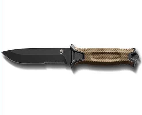 GERBER StrongArm Fixed Blade Knife with Serrated Edge - Coyote Brown