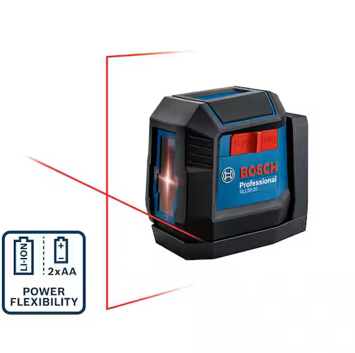 50 ft. Dual Power Battery Red Beam Self-Leveling Cross-Line Laser Level