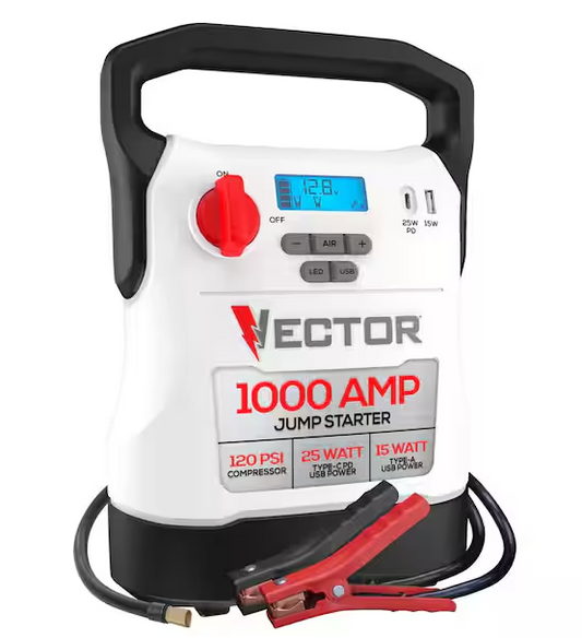 VECTOR 1000 Amp Jump Starter, Compressor, USB Power