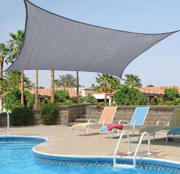 12 ft. x 12 ft. Stone Gray Square Shade Sail