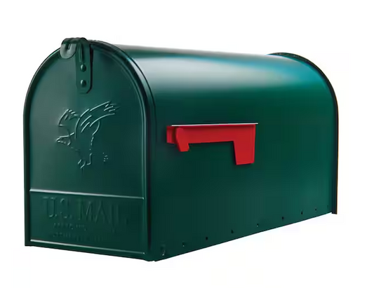 Elite Green, Large, Steel, Post Mount Mailbox