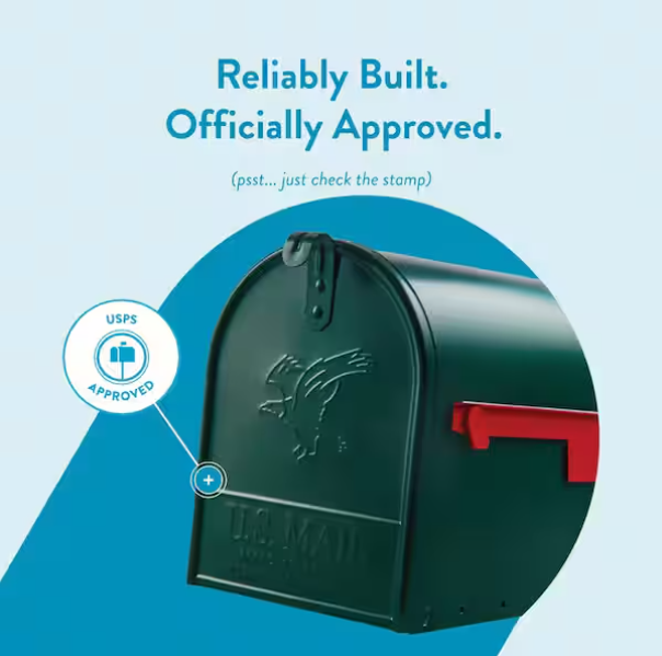 Elite Green, Large, Steel, Post Mount Mailbox