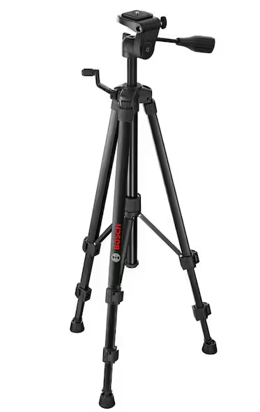 Compact Tripod with Extendable Height for Use with Line Lasers, Point Lasers, and Laser Distance Tape Measuring Tools