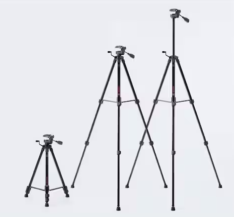 Compact Tripod with Extendable Height for Use with Line Lasers, Point Lasers, and Laser Distance Tape Measuring Tools