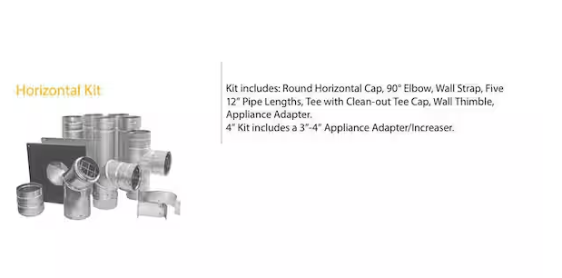 PelletVent for Multi-Fuel 4in. Diameter Horizontal Kit