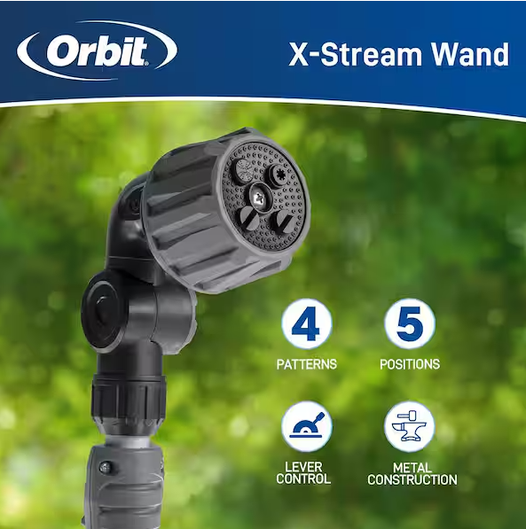 X-Stream 72 in. Extendable 4-Pattern Thumb Control Watering Wand
