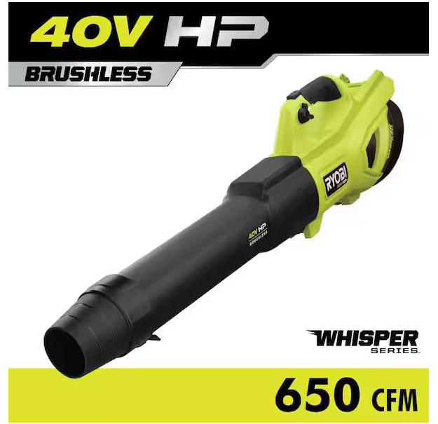 40V HP Brushless Whisper Series 160 MPH 650 CFM Cordless Battery Leaf Blower (Tool Only)