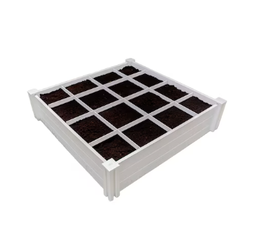 Vita 13.5-cu ft 48-in W x 48-in L x 11-in H White Vinyl Raised Garden Bed 2PACK
