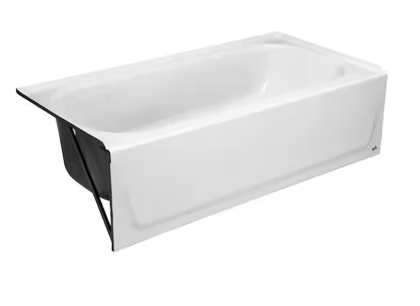 Maui 60 in. x 30 in. Alcove Soaking Bathtub with Left Drain in White