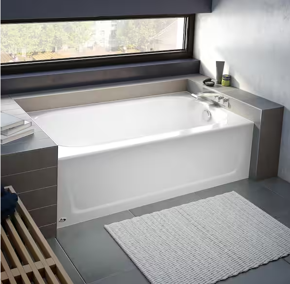Maui 60 in. x 30 in. Alcove Soaking Bathtub with Left Drain in White