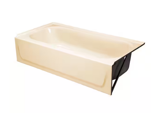 Aloha 60 in. x 30 in. Alcove Soaking Bathtub with Right Drain in Bone