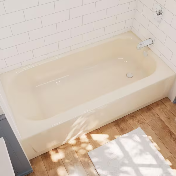 Aloha 60 in. x 30 in. Alcove Soaking Bathtub with Right Drain in Bone