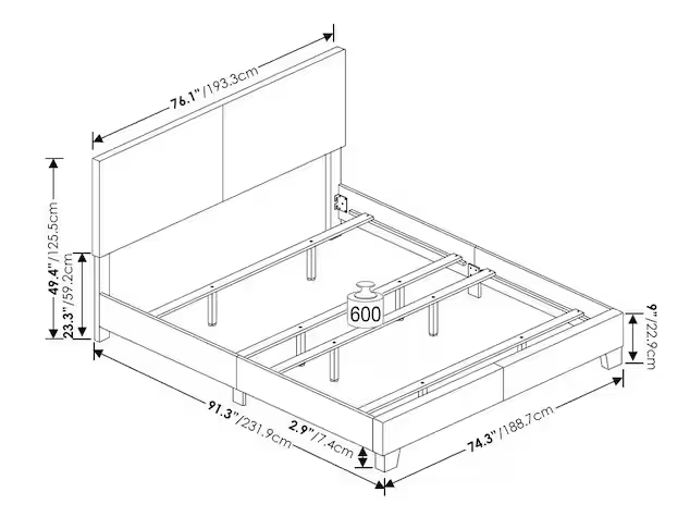 Pessac White Upholstered Frame California King Panel Bed