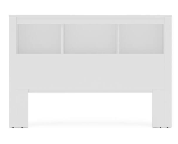Madison White Queen-Size Bookcase Headboard