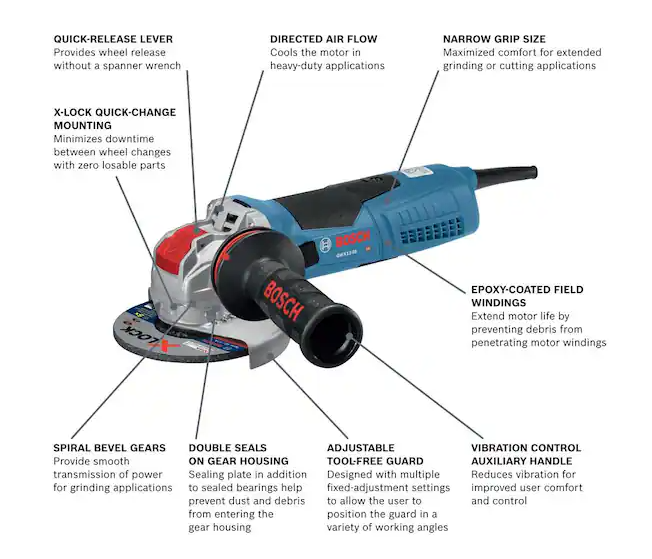 5 in. 13 Amp Corded X-LOCK Angle Grinder