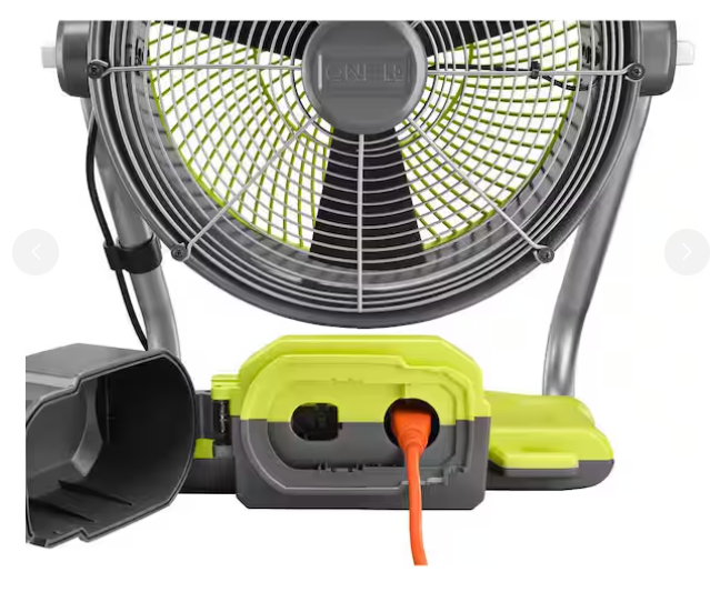 ONE+ 18V Cordless Hybrid WHISPER SERIES 12 in. Misting Air Cannon Fan Kit with 4.0 Ah Battery and Charger pcl850k1