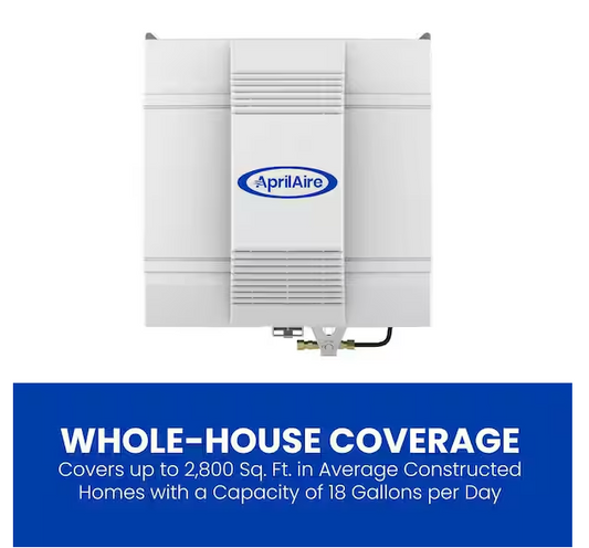 Fan-Powered Evaporative Whole-House Humidifier with Manual Control and Installation Kit, 18 Gal. Up to 5,300 sq. ft.