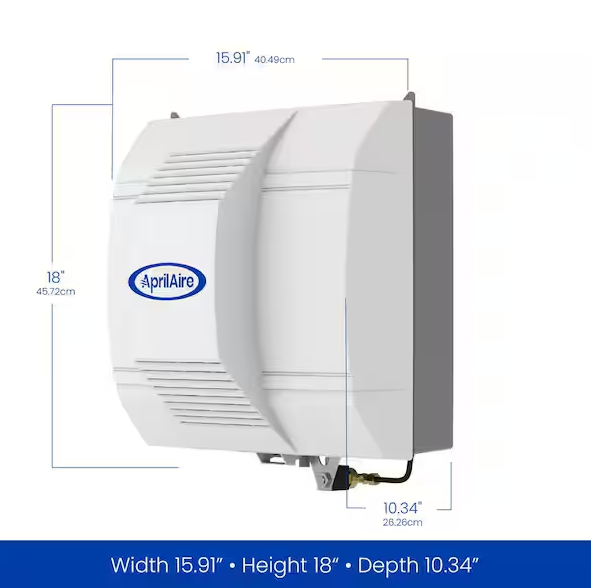 Fan-Powered Evaporative Whole-House Humidifier with Manual Control and Installation Kit, 18 Gal. Up to 5,300 sq. ft.