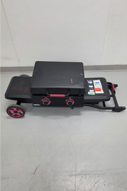 Nexgrill Daytona 2-Burner Propane Gas Grill 21 in. Flat Top Griddle with Foldable Cart in Black