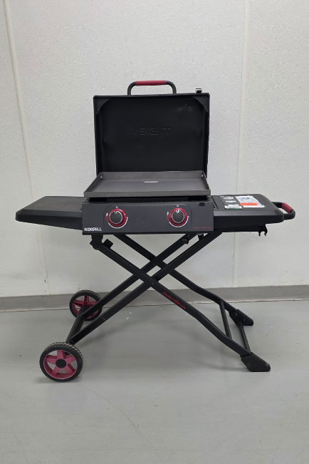 Nexgrill Daytona 2-Burner Propane Gas Grill 21 in. Flat Top Griddle with Foldable Cart in Black
