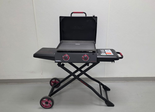 Nexgrill Daytona 2-Burner Propane Gas Grill 21 in. Flat Top Griddle with Foldable Cart in Black