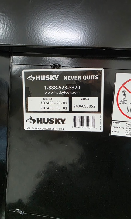 Husky Chest Truck Tool Box in Aluminum 40.8 in. Full Size Matte Black