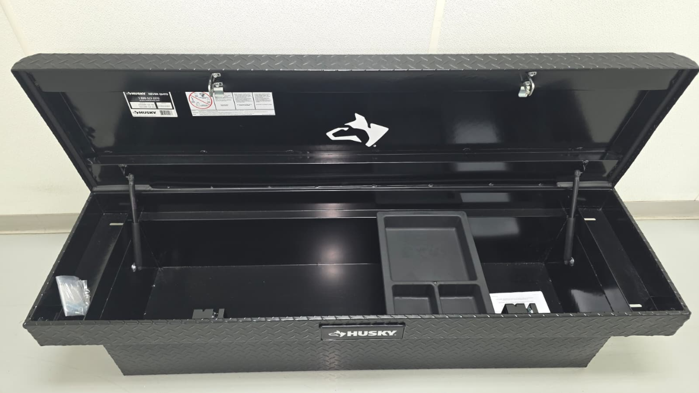 Husky Crossbed Truck Tool Box in Aluminum, 71.36 in. Full-Size, in Matte Black