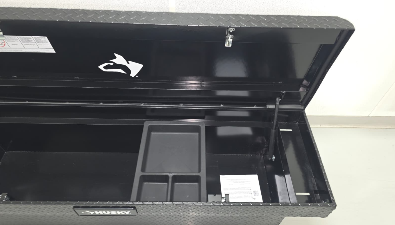 Husky Crossbed Truck Tool Box in Aluminum, 71.36 in. Full-Size, in Matte Black