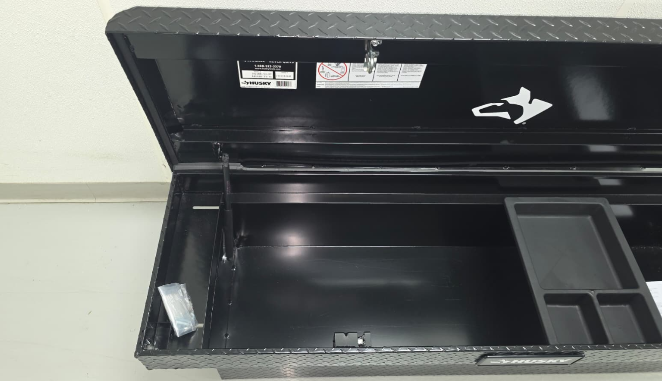 Husky Crossbed Truck Tool Box in Aluminum, 71.36 in. Full-Size, in Matte Black