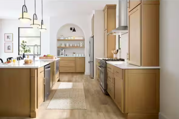 Hampton Bay Avondale/Leyton 24 in. W x 84 in. H Refrigerator End Panel in White Oak