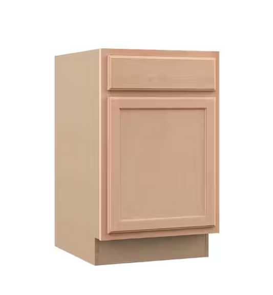 Hampton Bay Recessed Panel 21 in. W x 24 in. D x 34.5 in. H Assembled Base Kitchen Cabinet in Unfinished