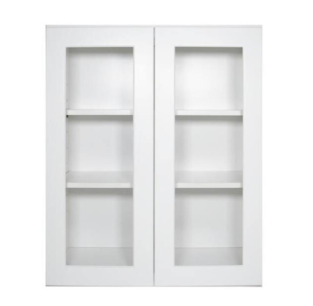 HOMEIBRO Newport Shaker White Ready to Assemble Wall Cabinet with 2-Doors 3-Shelves (30 in. W x 36 in. H x 12 in. D)