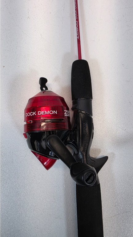 Zebco Dock Demon Spinning Reel or Spincast Reel and Fishing Rod Combo, 30-Inch Durable Fiberglass Rod, QuickSet Anti-Reverse Fishing Reel